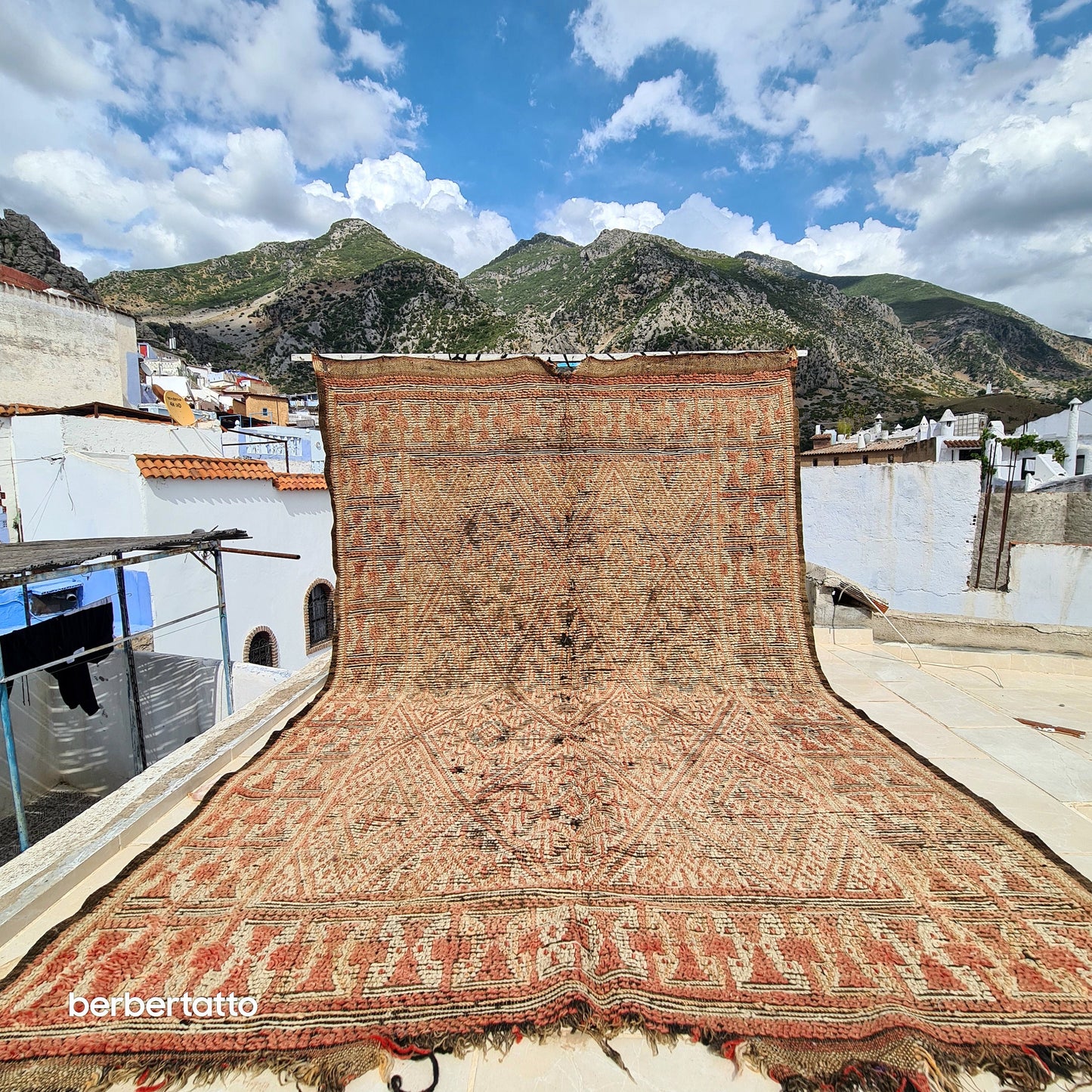 Vintage Moroccan Rug, Beni khalwa Rug 6x11 ft , large rug, 1980